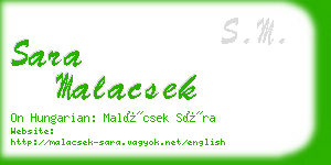 sara malacsek business card